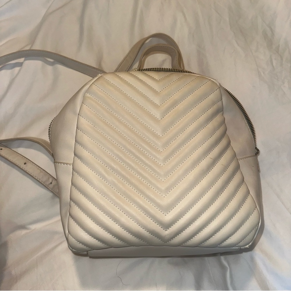 Steve Madden Quilted Cream Mini Backpack - Women